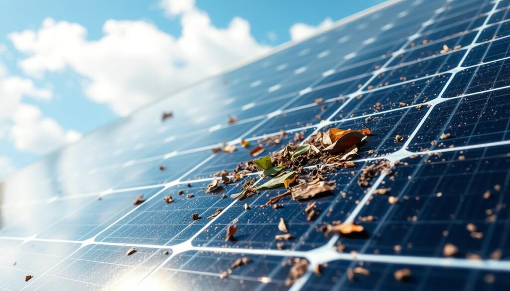 debris accumulation on solar panels