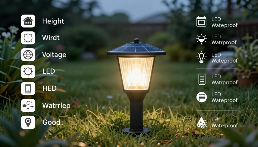 solar garden light specifications