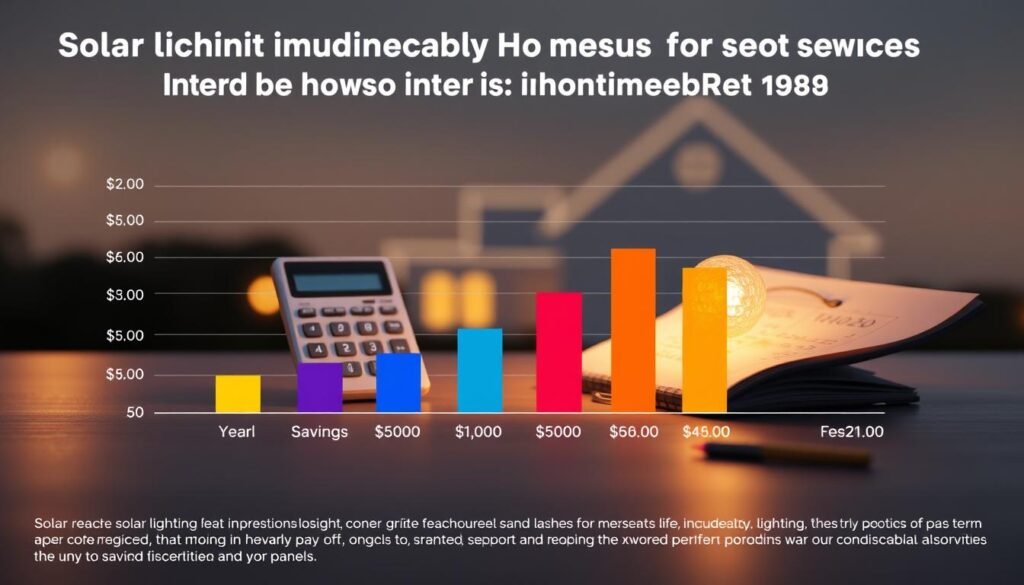 solar lighting ROI calculation and long-term savings chart