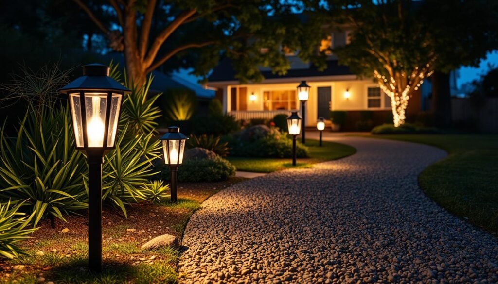 solar lights pathway safety illumination for residential property