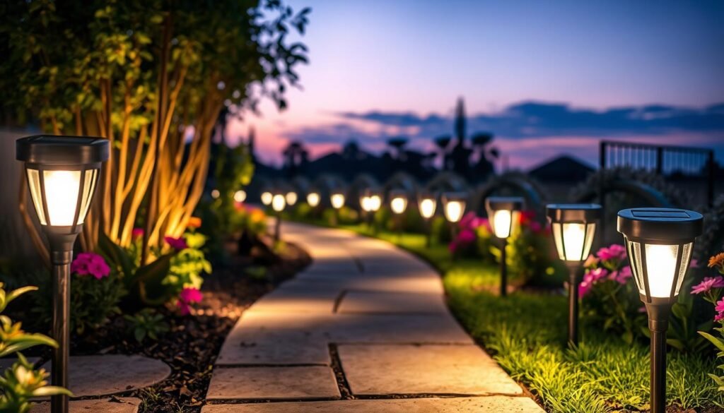 solar path lights landscape lighting for garden walkways