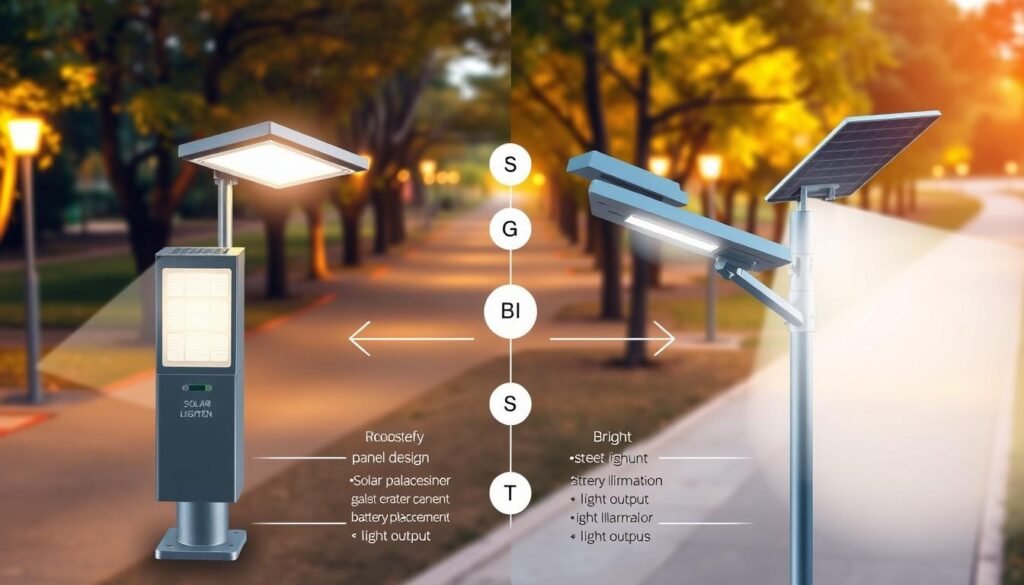 split solar lighting systems comparison diagram